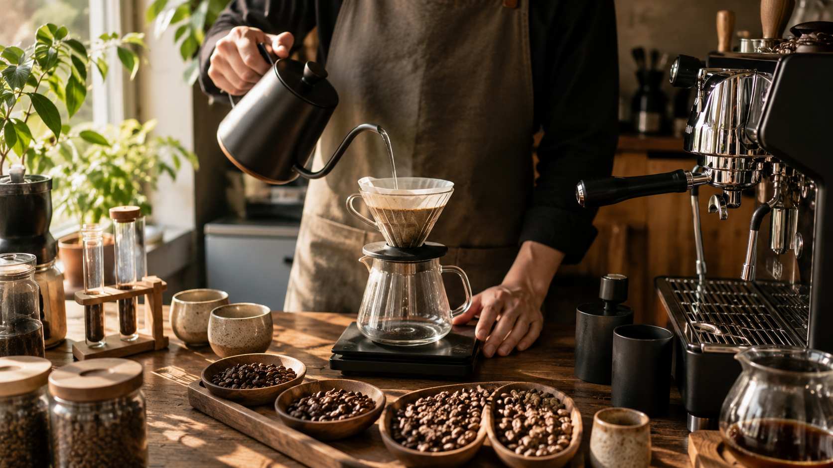 Third wave coffee showcasing specialty brewing and freshly roasted coffee beans