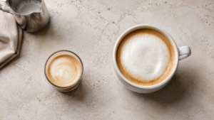 Cortado vs cappuccino milk volume and foam comparison