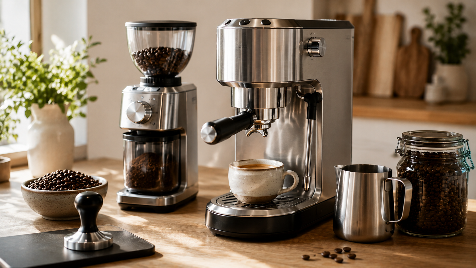 De'Longhi Dedica review featuring a compact home espresso machine with coffee accessories