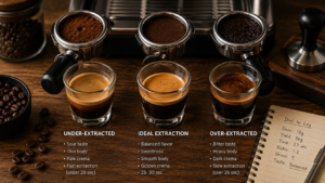 How to dial in espresso by comparing under extracted and properly extracted espresso shots