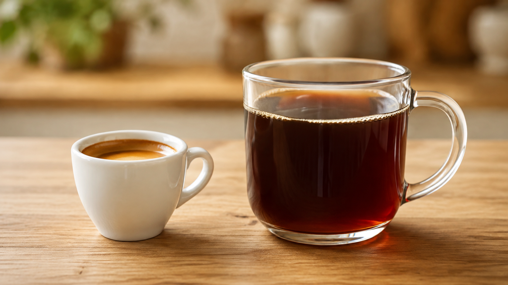 Espresso vs coffee served side by side for comparison