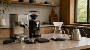 Home espresso equipment compared with drip coffee equipment