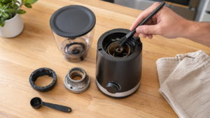 How to clean a burr coffee grinder safely