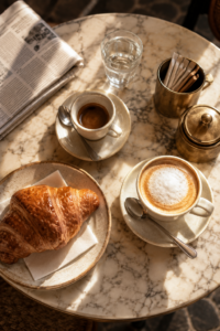 Italian coffee culture featuring espresso and cappuccino at a traditional Italian café