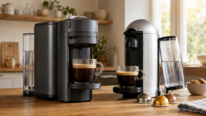 Nespresso Evoluo vs VertuoPlus water tank and design comparison
