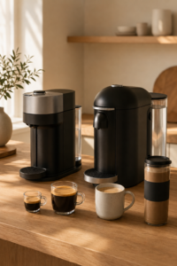 Nespresso Vertuo Next vs VertuoPlus with different coffee cup sizes