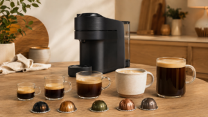 Nespresso Vertuo Pop+ coffee sizes including espresso and large coffee