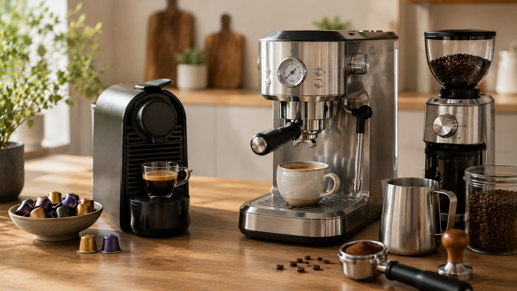 Nespresso vs espresso machine comparison for home coffee brewing