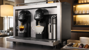 Nespresso Aguila 220 review showing dual coffee extraction and fresh-milk drink preparation